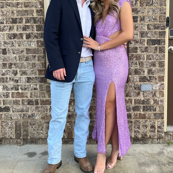 Hello Molly LOVE ME SEQUIN MAXI DRESS PURPLE - Picture 6 of 6